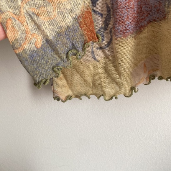 Patchwork Long Sleeve Mesh Top - Picture 5 of 8